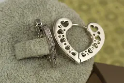 Сережки Xuping Jewelry серце одна доріжка з бортиками 2 см сріблясті
