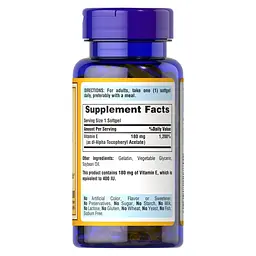 Вітаміни та мінерали Puritan's Pride Vitamin E 400 IU (180 мг) 100 капсул - мініатюра 2