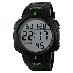 Чоловічий наручний годинник 1068GN Black-Green Skmei acs0030864
