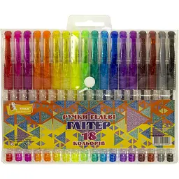 Набір ручок гелевих Умка Glitter 18 кольорів (12) (48) ГР48