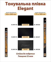 Плівка тонувальна Elegant SRC Dark Black 10% антицарапка 0.75x3 м (500251) - мініатюра 3