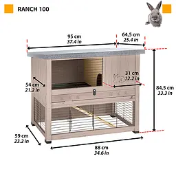 Клітка Ferplast Ranch 100 Restyling для кроликів, темно-сіра - мініатюра 3