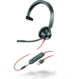 Гарнитура компьютерная моно Poly On-ear Blackwire 3315-M USB-A всенаправленная черная