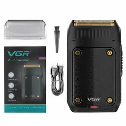 Електробритва портативна VGR V-353 з USB, Чорна / Професійна чоловіча машинка для гоління
