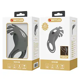 Ерекційне кільце Pretty Love Vibrant Penis Ring Ruben 8.5 см сірий - мініатюра 11