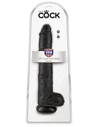 Фалоімітатор King Cock 14" With Balls 37 см чорний - мініатюра 5