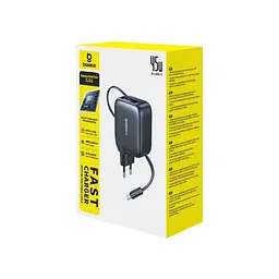 Сітчасте зарядне пристрій Baseus EnerCore CJ11 Fast Charger with Retractable Cable 2C 45W EU чорний E0120G00 - мініатюра 2