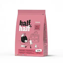 Сухий корм Half&Half для кошенят, з яловичиною, 300 г (арт.20925)