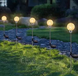Ліхтарі Sun Lamp садові на сонячних батареях врізні 20LED куль 2 шт - мініатюра 7