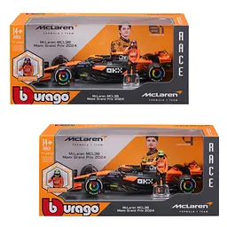 Автомодель с фигуркой - McLaren MCL38 (1:24), в ассортименте