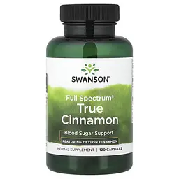 Кориця True Cinnamon Full Spectrum 120 капсул Swanson vit0005584