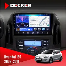 Штатна магнітола Hyundai i30 (FD) 2008-2011 Climate Decker D9-006 4x64, 4G Decker (НФ-00003592)