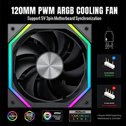 Вентилятор GameMax FN12A N2 120мм (FN12A-N2) Black - мініатюра 5