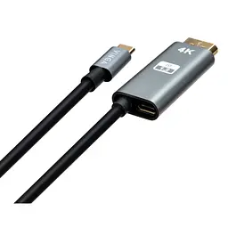 Кабель мультимедійний USB-C to DisplayPort 1.5m v1.2 4K60Hz PD 100W port Vinga (VCPVCCD1215PD) - мініатюра 2