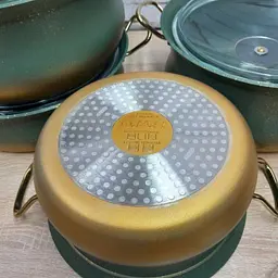 Набір каструль O.M.S. Collection 3045 з гранітним покриттям з кришками Зелений (Туреччина) - мініатюра 5