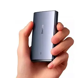 Мережевий зарядний пристрій з кабелем Baseus GaN5 Pro Ultra-Slim Fast Charger C+U 65W Gray((With Mini White Cable C to C 100W(20V/5A) 1m Black) (CCGP150113) - мініатюра 6