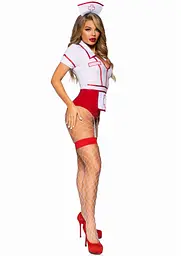 Костюм медсестри Leg Avenue Nurse Feelgood Sexy Costume S червоний з білим - мініатюра 3