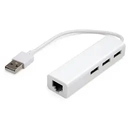 Концентратор Vinga 3xUSB2.0 + RJ45 100Mbps (VCP2H3USB2LANWH) - мініатюра 2