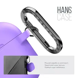 Силіконовий чохол для навушників Apple AirPods 4, Hang Case, фіолетовий, ультратонкий захисний кейс товщиною 2 мм, захист від подряпин, пилу та ударів, компактний, з карабіном для кріплення, ArmorStandart (ARM81292) - мініатюра 4