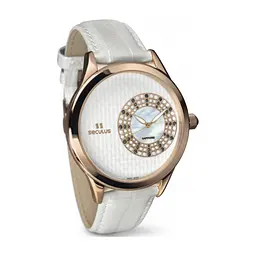 Наручний годинник Seculus 1672.2.1063 wht mop, pvd-r crown onyx, wht strap