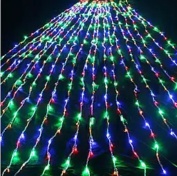 Гірлянда штора Водоспад 480 RGB led 4.0х2.0м (прозорий провід з подовженням) Кольорова - мініатюра 4