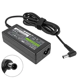 Блок живлення для ноутбука SONY 19.5V, 3.3A, 65W, 6.5x4.4-PIN, L-подібний роз'єм, black (без кабеля!) - мініатюра 2