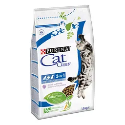 Сухий корм для дорослих кішок Cat Chow 3in1 1,5 кг (індичка)
