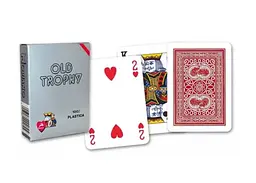 Карти гральні Modiano Old Trophy Moto 100% Plastic (red) (00462) - мініатюра 2