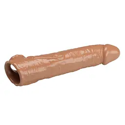Насадка на пеніс Pretty Love Extension Penis Sleeve, 26 см (коричневий) - мініатюра 8