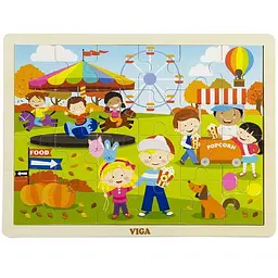 Дерев'яний пазл Viga Toys Пори року Осінь 24 елементи (51271) - мініатюра 2