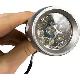 Ліхтарик на батарейках світлодіодний Good Bike Torch 9 9 LED водостійкий сріблястий (94308-IS) - мініатюра 4