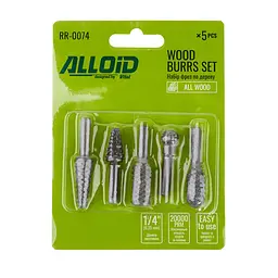 Набір фрез Alloid Building Tools по дереву хвостовик 1/4" 5 шт. (RR-0074) - мініатюра 2