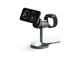 Бездротовий зарядний пристрій AUKEY MagFusion 3-in-1 15 W Qi2 сірий (LC-MC311)