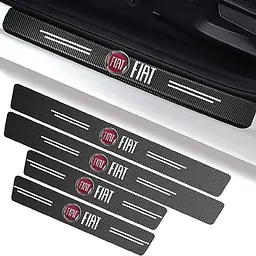 Захисна плівка накладка на пороги для Fiat Чорний Карбон 4 шт