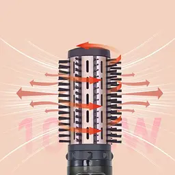 Електрична фен-щітка стайлер для укладання волосся 1000Вт 3 режими VGR V-496 Чорний з рожевим 3 насадки - мініатюра 3