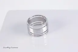 Широка каблучка з білого золота з матовою поверхнею 22 K-0261 - мініатюра 2
