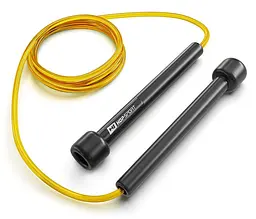 Скакалка Hop-Sport Crossfit NEW з пластиковими ручками HS-P025JR жовта - мініатюра 2