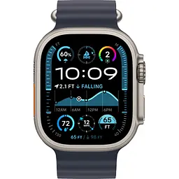 Смарт-годинник Apple Watch Ultra 2 49mm Natural Titanium Case with Navy Ocean Band (MX4D3) [114931] - мініатюра 2