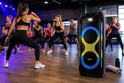 Портативна акустика ZXX-5580 / Колонка з Bluetooth для караоке з мікрофонами / Акумуляторна колонка з RGB-підсвічуванням FM та TWS - мініатюра 2