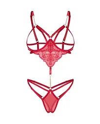 Боді Obsessive Matildea otwarte L/XL (червоний) - мініатюра 5