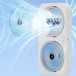 Настільний вентилятор F105 Dual-Fan Design 1800mAh Blue - мініатюра 6
