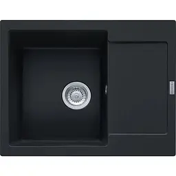 Кухонна мийка Franke Maris, фраграніт, прямокутник, з крилом, 620х500х200мм, чаша - 1, врізна, MRG 611-62, чорний матовий
