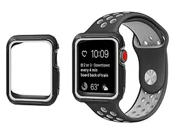 Силіконовий захисний корпус Primo для Apple Watch 44 мм Black/White - мініатюра 3