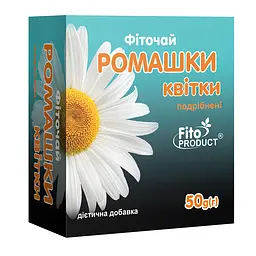 Фіточай "Ромашки квітки подрібнені" 50 г, дієтична добавка
