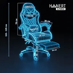 Крісло геймерське Hanert G-Force з підставкою для ніг Black/Red - мініатюра 6