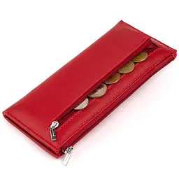 Горизонтальний тонкий гаманець зі шкіри ST Leather 19330 червоний