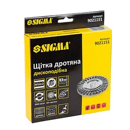 Щітка дротяна дископодібна Sigma Ø150мм М14×2мм (сталева кручена) (9021151) - мініатюра 2
