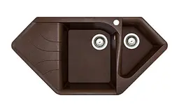 Кухонна мийка Adamant SPIRIT mokko 1000x500x225 мм, кутова з крилом 100 см - мініатюра 1