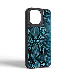 Кожаный чехол для Apple iPhone 14 Pro Max, Harder Genuine Snake, синий, термополиуретан ТПУ + экокожа с имитацией змеиной кожи, панель, защита корпуса, противоударный, микрофибра, рамка вокруг камеры, защита всего корпуса, (ARM76790) - мініатюра 2