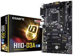 Материнська плата Gigabyte GA-H110-D3A rev.1.0 LGA 1151v1 (GA-H110-D3A REV.1.0) Б/В